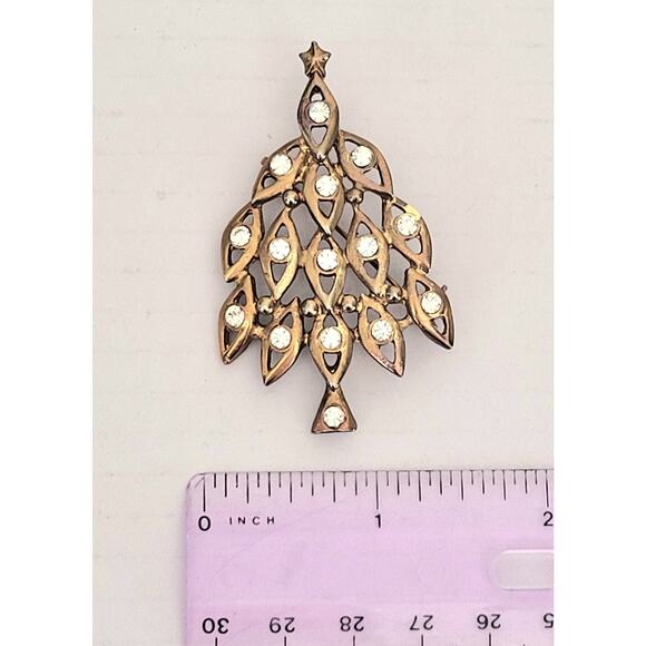 Vintage LIA LIANNA Signed Christmas Tree Brooch Holiday Pin - Picture 8 of 8
